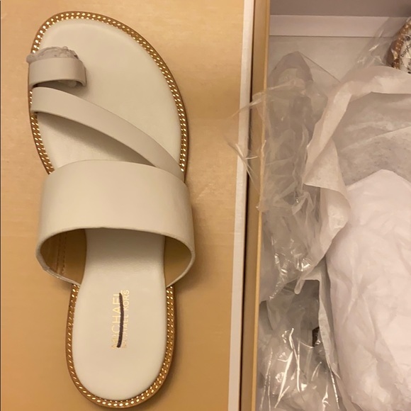 Michael Kors Shoes - Michael Kors White Pratt Slides